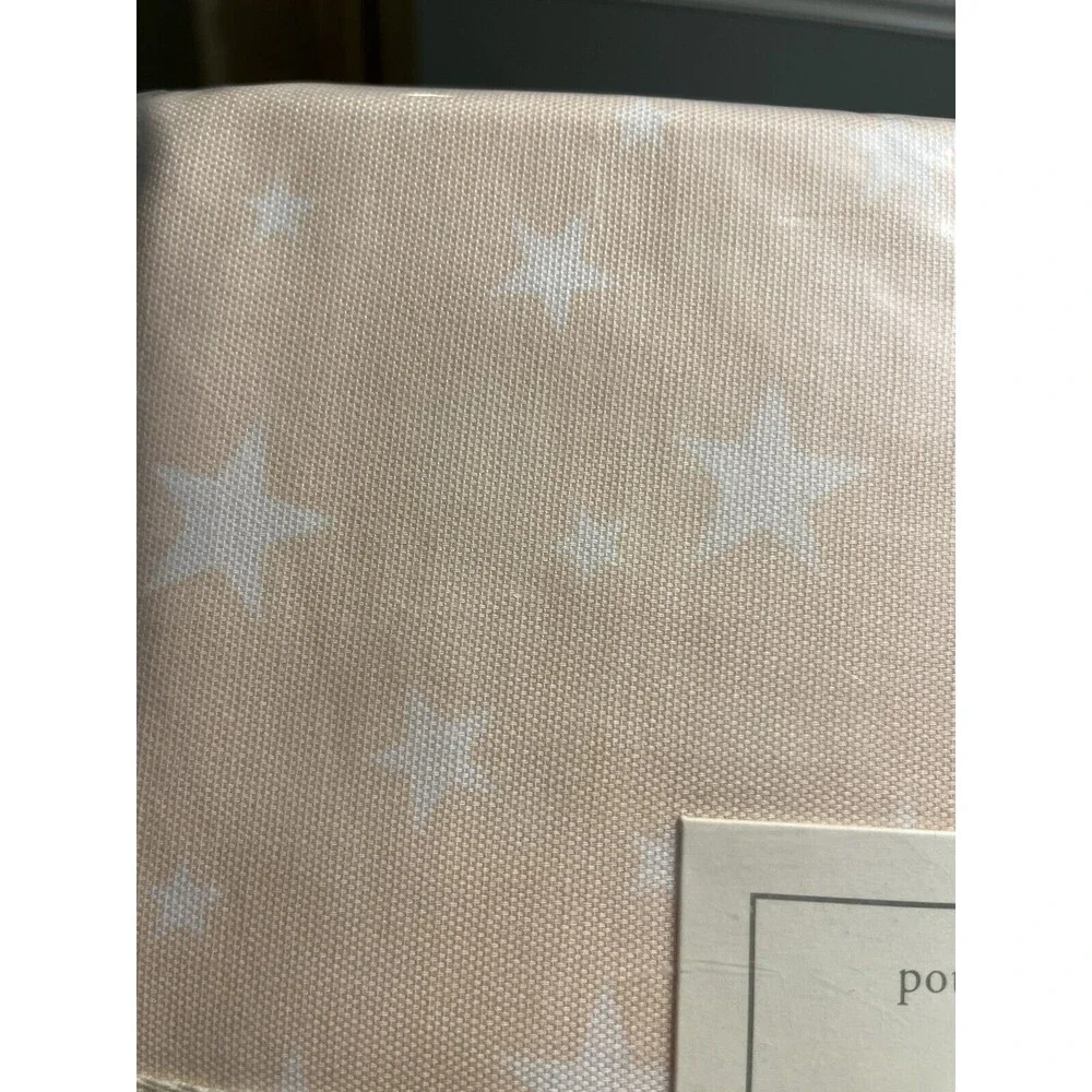 New Pottery Barn Blush Pink Star Shower Curtain 100% Cotton